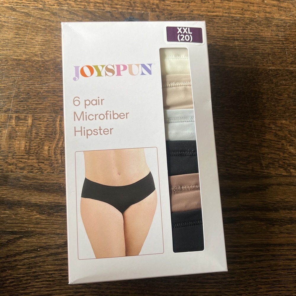 Joyspun Microfiber Hipster XXL  (20) Panties, 6-Pack, New In Box, Free Shpg